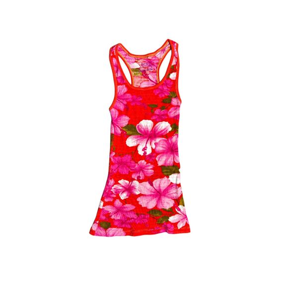Free People Tops - Free People Y2K Tropical Hibiscus Shimmer Ribbed Tank Top Medium